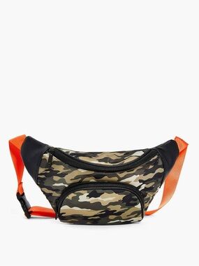 Like Dreams “Enjoy the Ride” Camo Visions Belt Bag/Fanny Pack Army Green/Orange